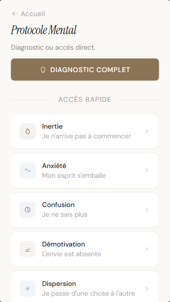 Interface Bilan de Lucidité